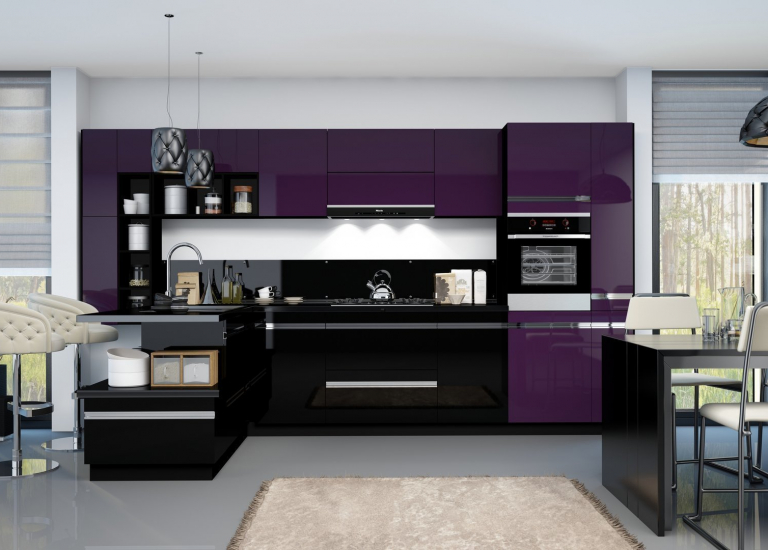 Кухня Фиолетовая С Черным