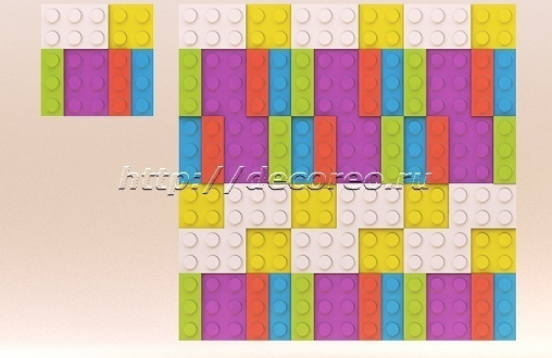 Стеновые панели из гипса «Lego» модель 011