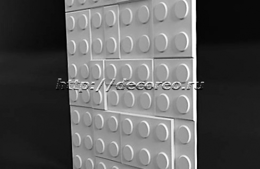 Стеновые панели из гипса «Lego» модель 011