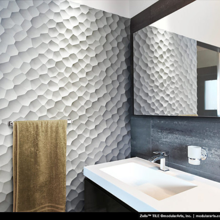 Стеновая гипсовая 3D панель Соты модель 133