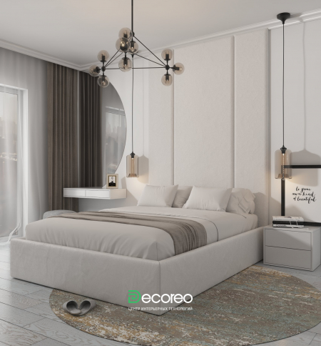 Кровать с высокими мягкими панелями «Пелитте»