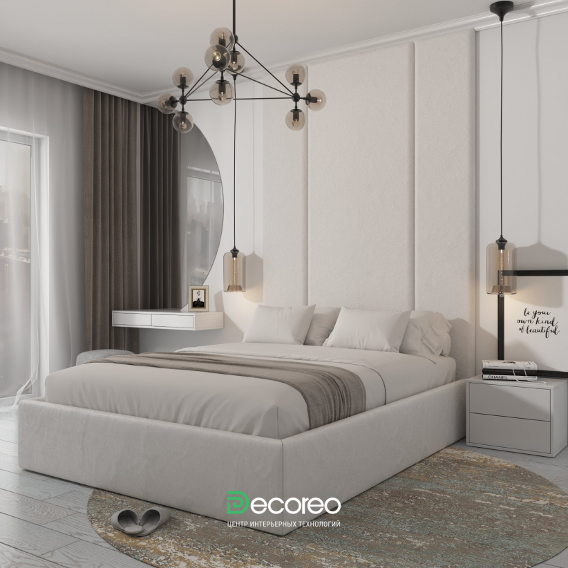 Кровать с высокими мягкими панелями «Пелитте»