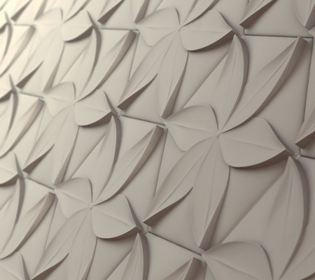 Гипсовая 3д панель «Шестилистник» модель 265