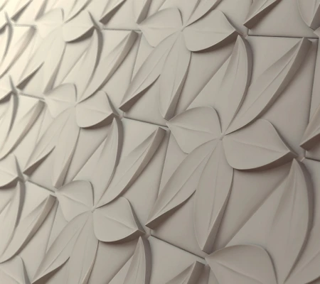 Гипсовая 3д панель «Шестилистник» модель 265