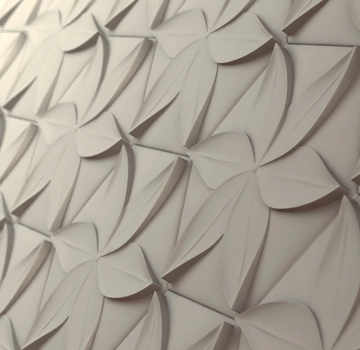 Гипсовая 3д панель «Шестилистник» модель 265