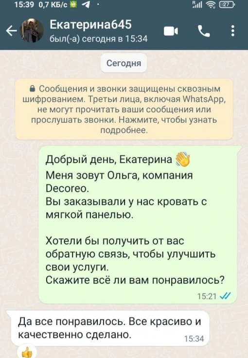 Отзыв клиента о Decoreo