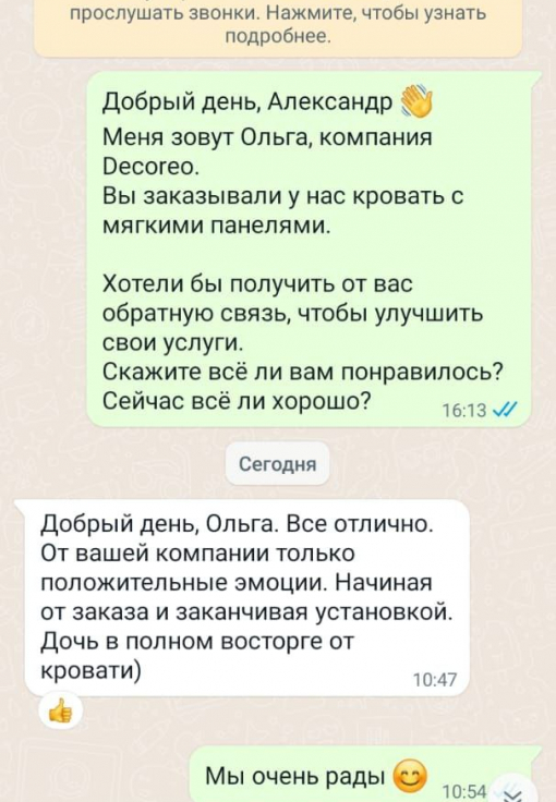 Отзыв клиента о Decoreo