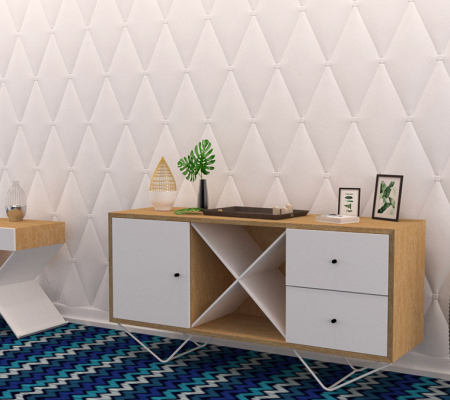 Гипсовая 3Д панель «Кожа вытянутая большая» модель 286