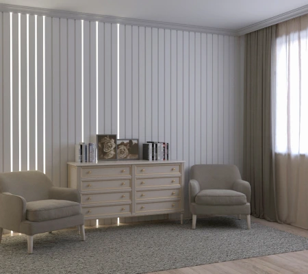 Гипсовая 3д панель «Рейка широкая» модель 298