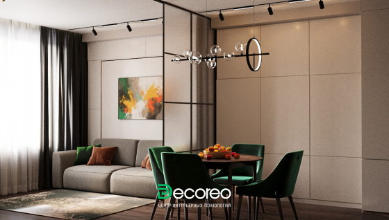 Интерьер квартиры в ЖК Forest для семьи с двумя детьми