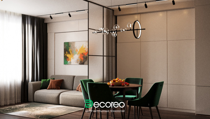 Интерьер квартиры в ЖК Forest для семьи с двумя детьми