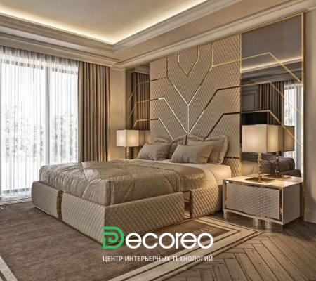 Стеновые панели в спальню мягкие «Sogno Doro»