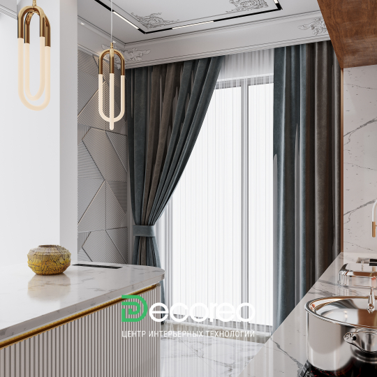 Современная кухня с островом «Опера»