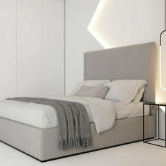 Кровать Sullivan 160х200 светло-серого цвета с подъемным механизмом