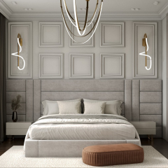 Кровать Letto Titanio 160х200 темно-cерого цвета с мягкими панелями и подъемным механизмом