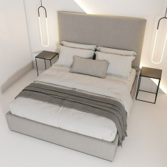 Кровать Sullivan 160х200 светло-серого цвета с подъемным механизмом