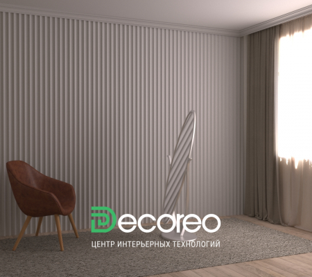 Гипсовая 3д панель «Рейка Фигурная» модель 317