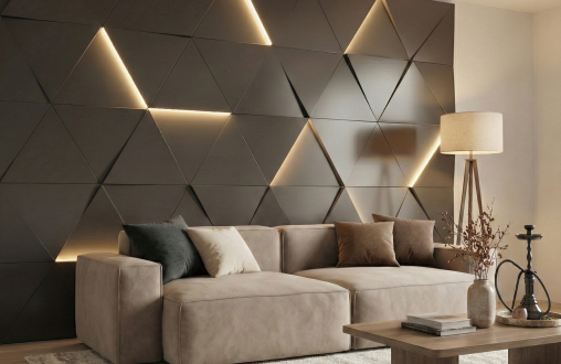 Световая 3д панель из гипса «Рэй» модель 331