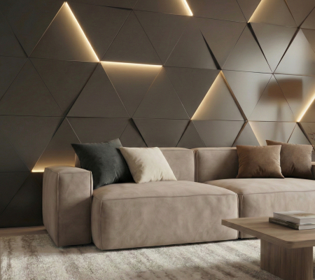 Световая 3д панель из гипса «Рэй» модель 331