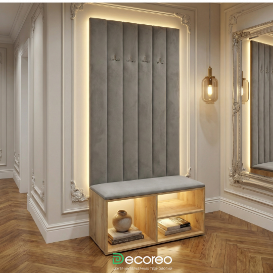 Прихожая с банкеткой и мягкими панелями «Навара»