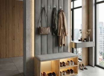 Прихожая с банкеткой и мягкими панелями «Навара»