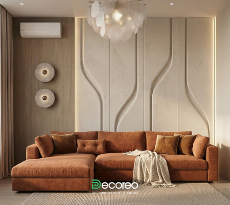 Гипсовая 3D панель для стен «Маре 2» модель 345