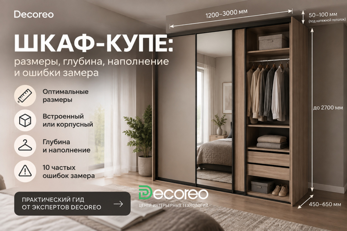 Шкаф-купе: размеры, глубина, наполнение и ошибки замера